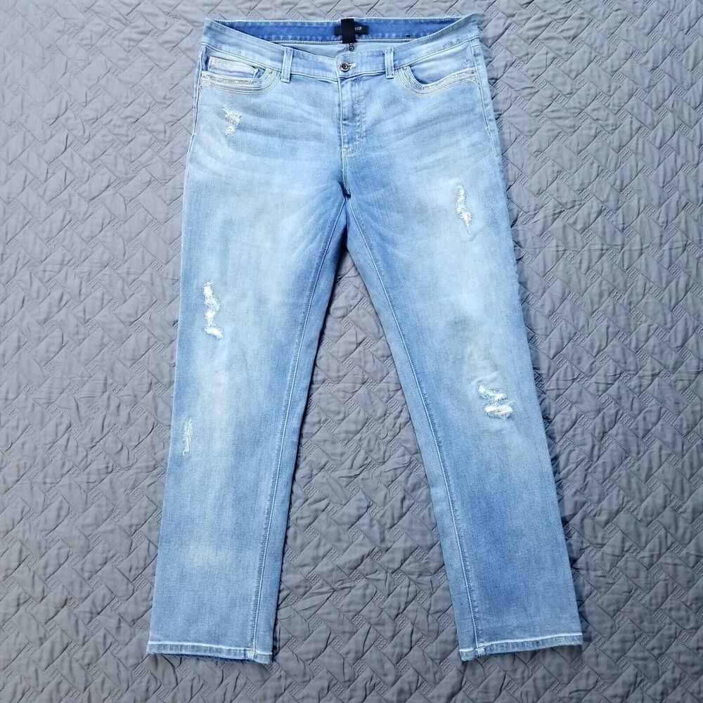 White House Black Market Jeans Womens 12 Blue Straight Leg Crop Medium Wash
